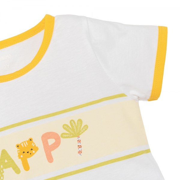 Bộ váy bé gái ngắn Animo Easy TX0625023 (1-4Y,Trắng-vàng,TT02)