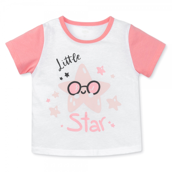 Bộ bé gái ngắn Animo Easy LU0625016 (1-4Y,Trắng-hồng,TT02)