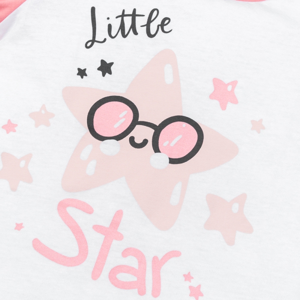 Bộ bé gái ngắn Animo Easy LU0625016 (1-4Y,Trắng-hồng,TT02)