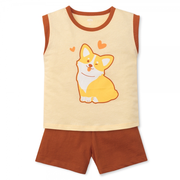 Bộ bé gái ngắn Animo Easy LU0625015 (1-4Y,Vàng-cam,TT02)