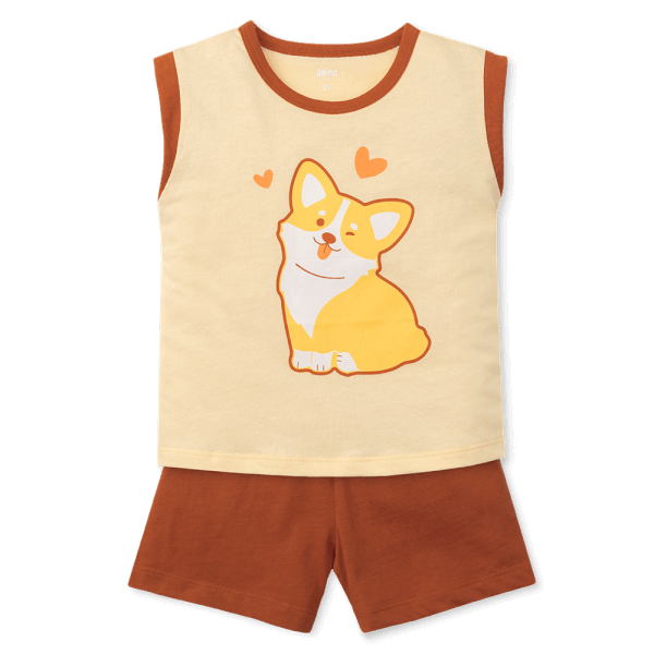 Bộ bé gái ngắn Animo Easy LU0625015 (1-4Y,Vàng-cam,TT02)