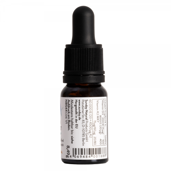 Thực phẩm bảo vệ sức khỏe  Vitamin D3+K2 MK7 200IE + 15ug Baby&Kind Sunday Natural