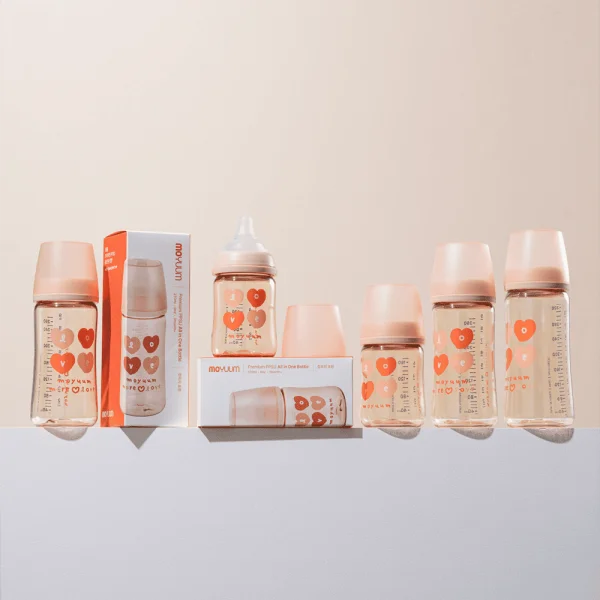 Bình sữa Moyuum thế hệ 3 PPSU 270ml (trái tim hồng)