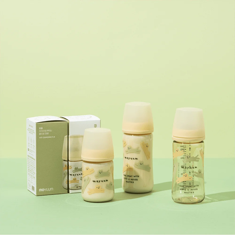 Bình sữa Moyuum thế hệ 3 PPSU 270ml (mèo vàng)