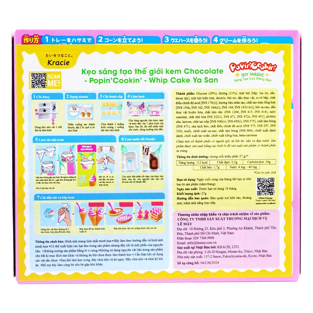 Kẹo sáng tạo thế giới kem Chocolate - Whip Cake Ya San , 27g/hộp