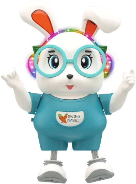 Chú thỏ đeo kính phát nhạc nhảy múa vui nhộn YN620472 C502 (Xanh dương)