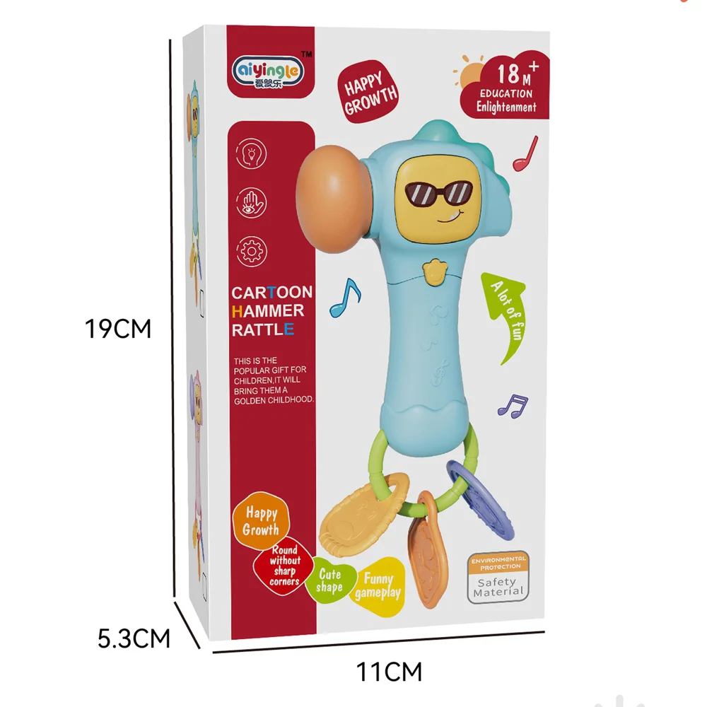 Đồ chơi búa đập đeo kính râm siêu ngầu có nhạc HW24137329-B C504 (Xanh dương)