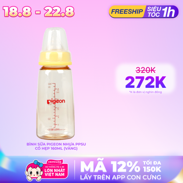 Bình sữa Pigeon nhựa PPSU cổ hẹp 160ml