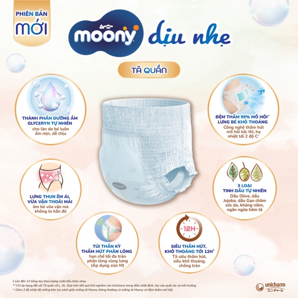 Tã quần Moony Natural/Moony Dịu nhẹ (XL, 32 miếng) (giao bao bì ngẫu nhiên)