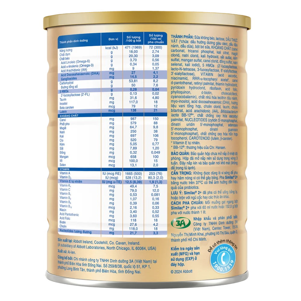 Sữa Similac 2+ 800g (Từ 2 tuổi) (Bao bì cũ: 850g - Giao bao bì ngẫu nhiên)