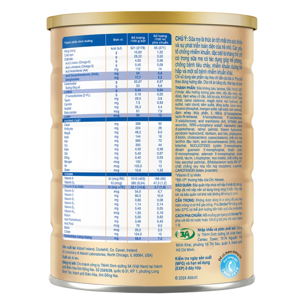 Sữa Similac 0+ 800g (0-12 tháng) (Bao bì cũ: 850g - Giao bao bì ngẫu nhiên)