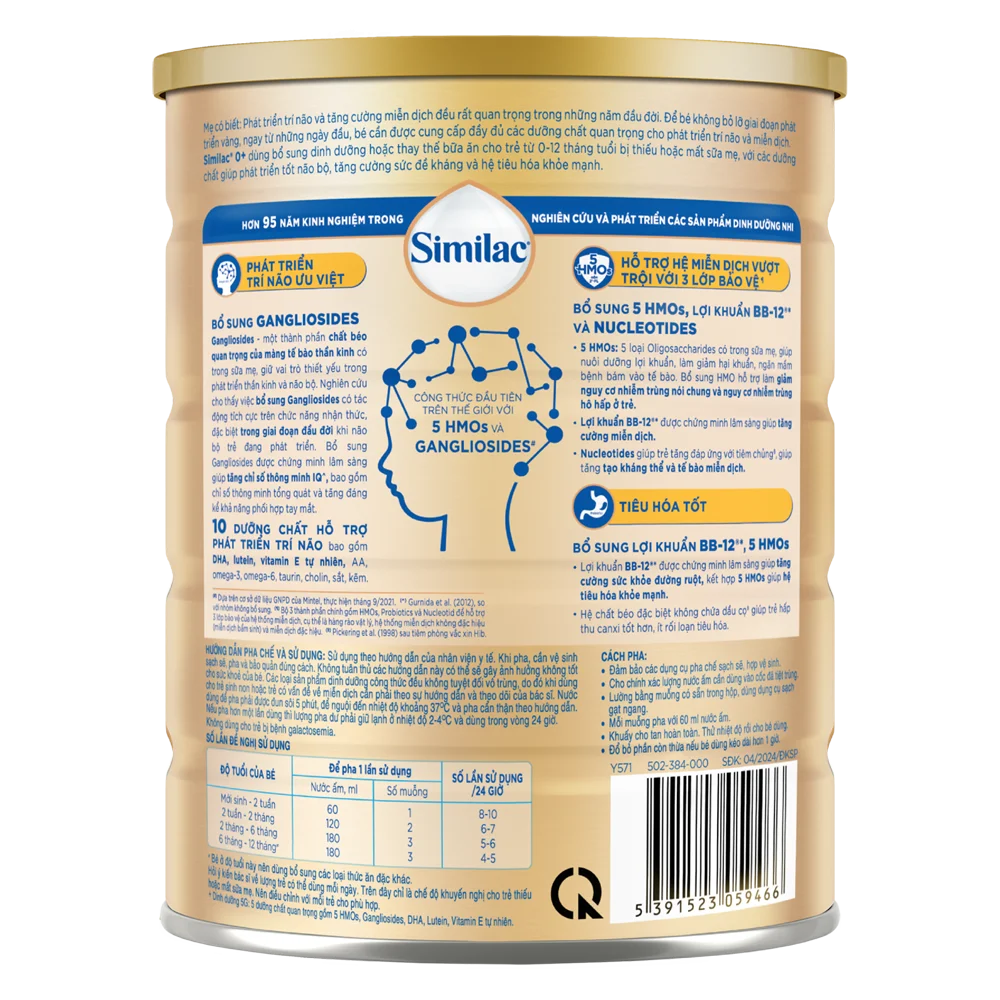Sữa Similac 0+ 800g (0-12 tháng) (Bao bì cũ: 850g - Giao bao bì ngẫu nhiên)