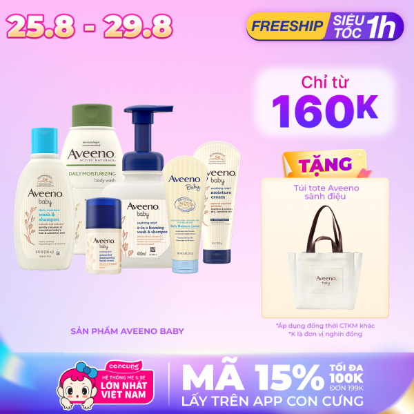 Kem dưỡng da cho bé Aveeno Baby dành cho da khô & nhạy cảm 227g