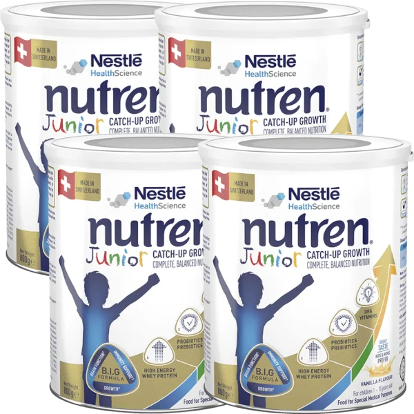 Combo 4 lon Thực phẩm dinh dưỡng y học Nutren JUNIOR 800g (1-10 tuổi)