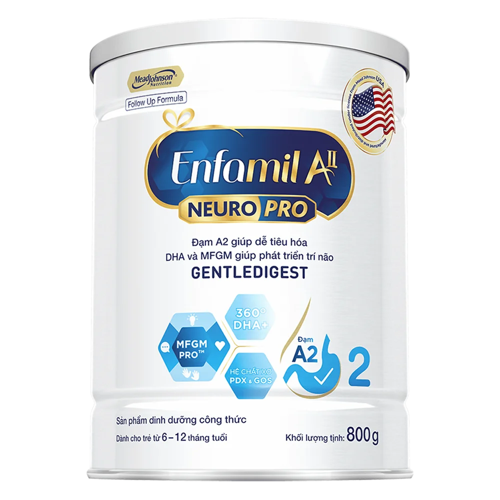 Sữa Enfamil A2 NeuroPro số 2 800g (Follow Up Formula, 6 - 12 tháng tuổi)