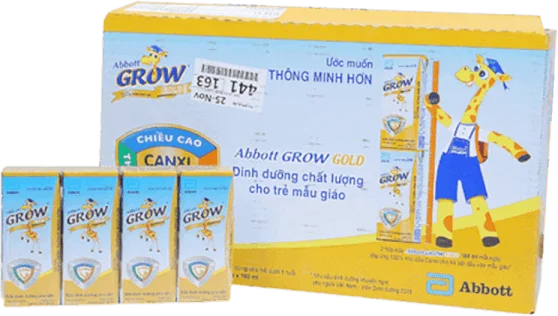 Thùng sữa Abbott Grow Gold hương vani 110ml (Lốc 4 hộp)