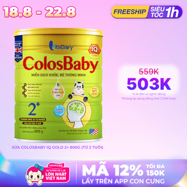 Sữa Colosbaby IQ Gold 2+ 800g (từ 2 tuổi)
