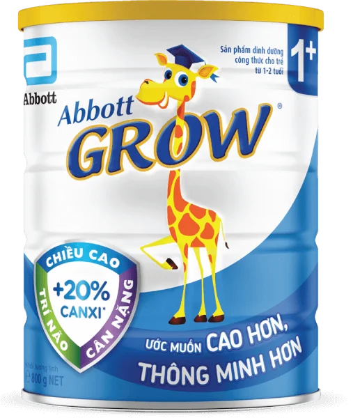 Sữa Abbott Grow 1+ 800g (1-2 tuổi) (Trọng lượng cũ: 850g, Giao ngẫu nhiên)