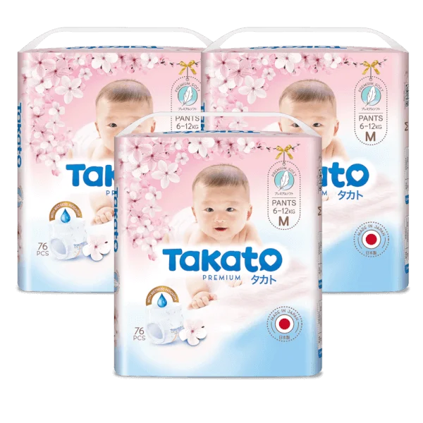 Combo 3 Tã quần Nhật Bản Takato siêu mềm mại (M, 76 miếng)