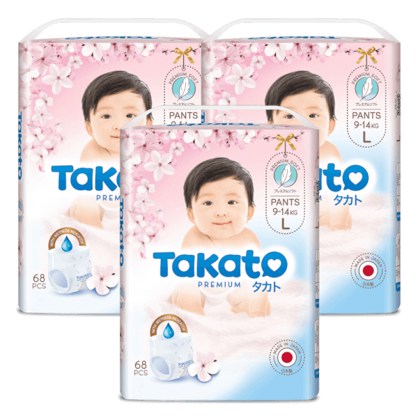 Combo 3 Tã quần Nhật Bản Takato siêu mềm mại (XL, 62 miếng)