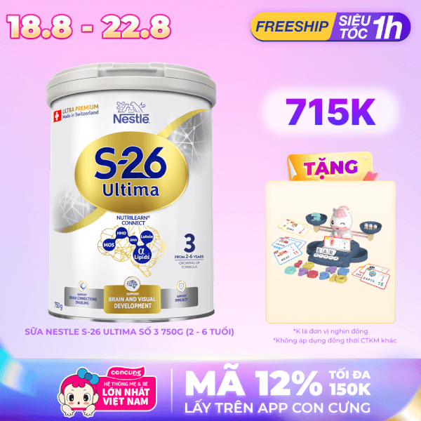 Sữa Nestle S-26 ULTIMA số 3 750g (2 - 6 tuổi)