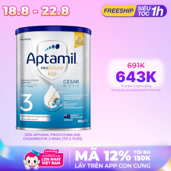 Sữa Aptamil Profutura KID Cesarbiotik 3 800g (Từ 2 tuổi)