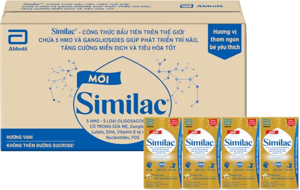 Thùng thực phẩm bổ sung Similac hương vani 110ml (Lốc 4 hộp)