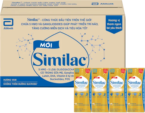 Thùng thực phẩm bổ sung Similac hương vani 180ml (Lốc 4 hộp)