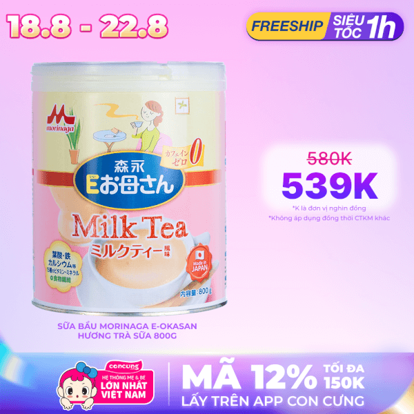 Combo 2 Sữa bầu Morinaga E-Okasan hương trà sữa 800g