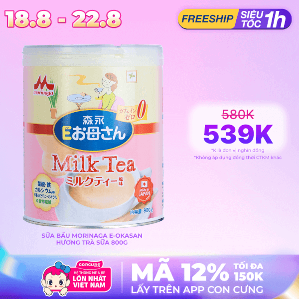 Sữa bầu Morinaga E-Okasan hương trà sữa 800g