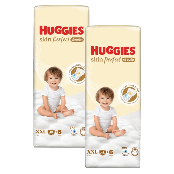 Combo 2 Tã quần Huggies SkinPerfect Pants (XXL, >15kg, 48+6 miếng)