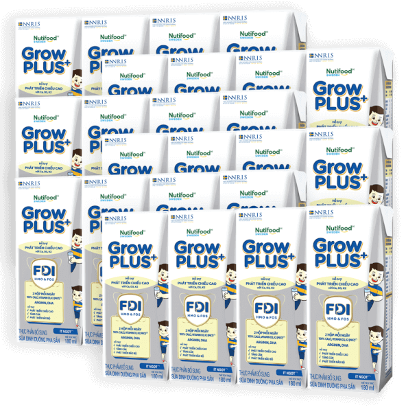Combo 6 lốc Sữa dinh dưỡng pha sẵn GrowPLUS+ (Bạc) 180ml, lốc 4 hộp (Từ 1 tuổi)