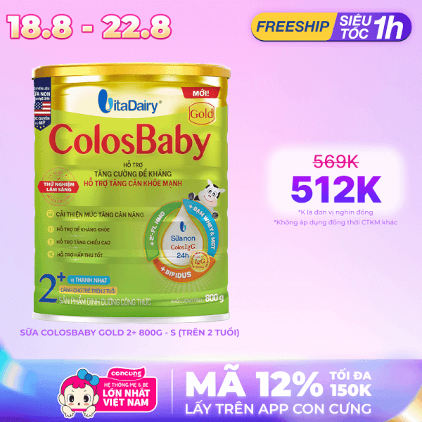Sữa ColosBaby Gold 2+ 800g - S (Trên 2 tuổi)