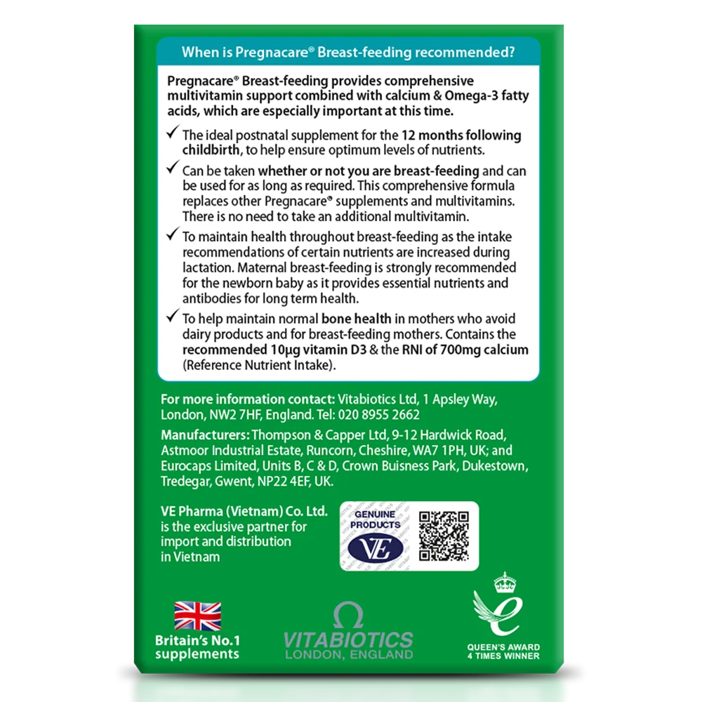 Thực phẩm bảo vệ sức khỏe PREGNACARE BREAST-FEEDING