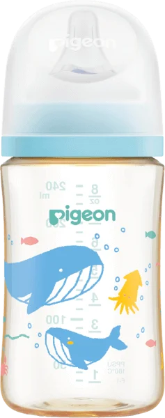 Bình Sữa Pigeon PPSU Softouch Baby-Friendly World 240ml, đại dương (M)