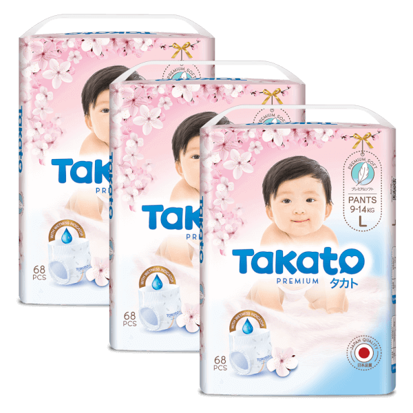 Combo 3 Tã quần Takato siêu mềm mại (L, 68 miếng)