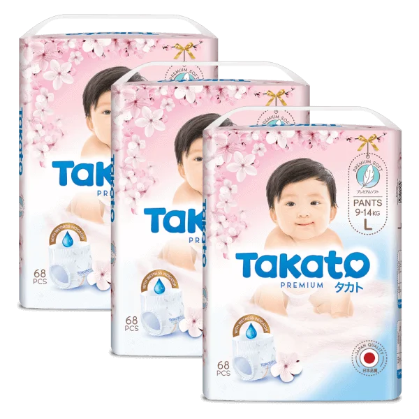 Combo 3 Tã quần Takato siêu mềm mại (L, 68 miếng)