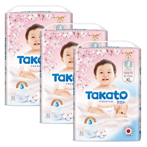 Combo 3 Tã quần Takato siêu mềm mại (XL, 62 miếng)