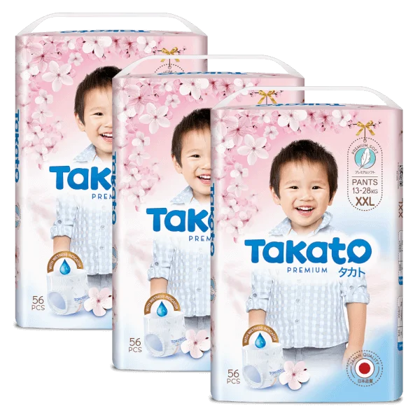 Combo 3 Tã quần Takato siêu mềm mại (XXL, 56 miếng)