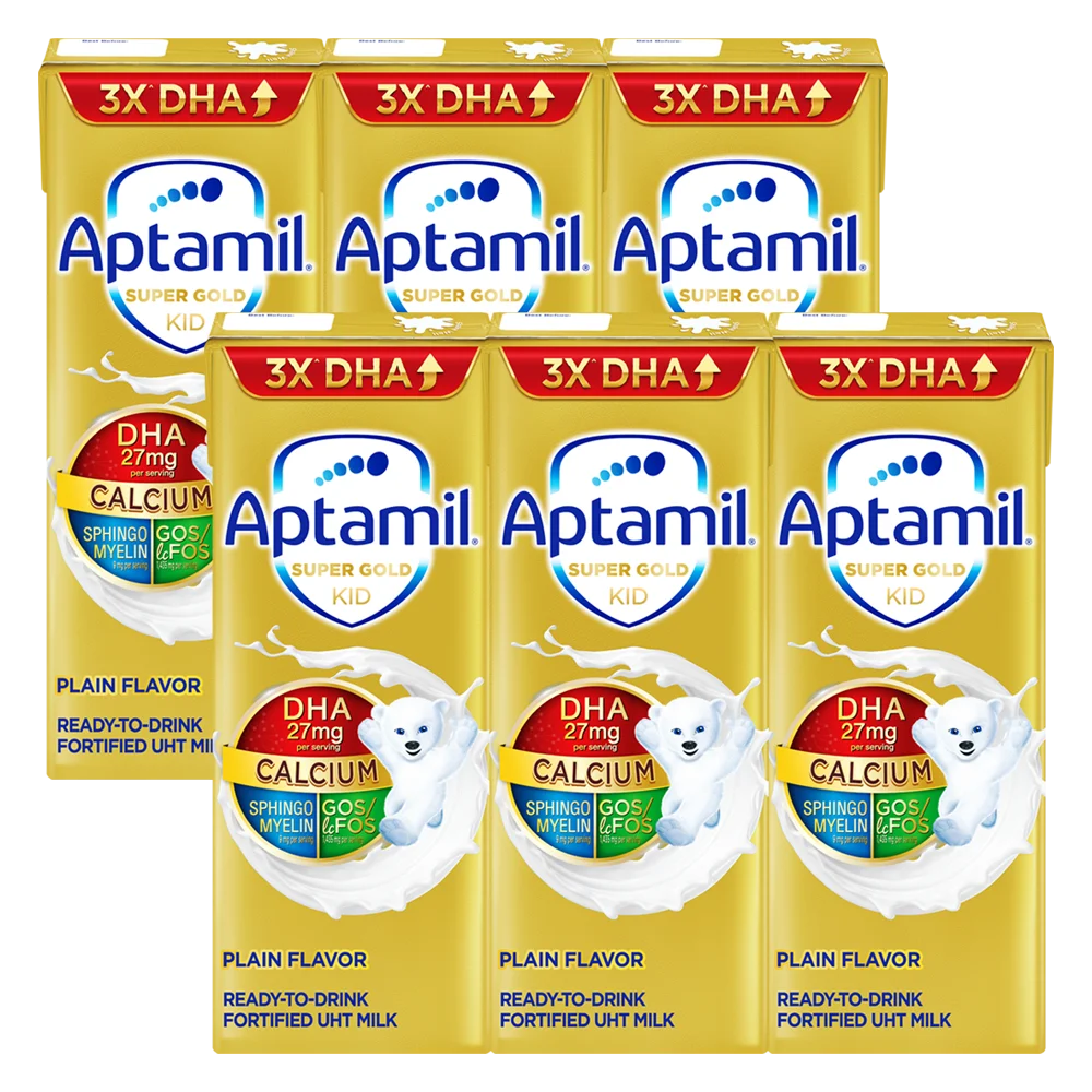 Combo 2 lốc sữa pha sẵn Aptamil Super Gold Kid 180ml (lốc 3 hộp)