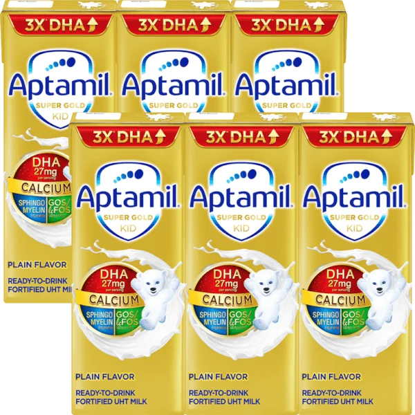 Combo 2 lốc sữa pha sẵn Aptamil Super Gold Kid 180ml (lốc 3 hộp)