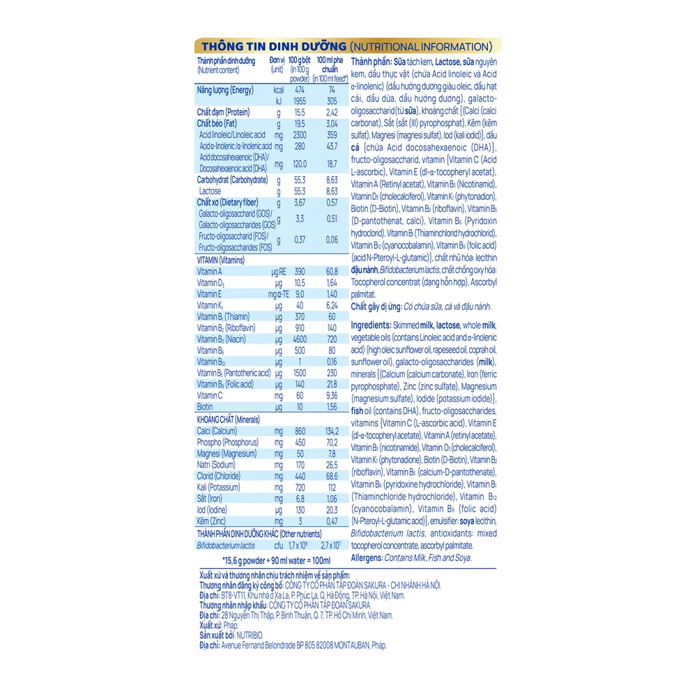 Sữa Alphagen Premium Formulation Total Care Growing Up Formula 800g (từ 24 tháng trở lên)