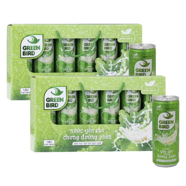 Combo 2 GREEN BIRD - NƯỚC YẾN SÀO CHƯNG ĐƯỜNG PHÈN LỐC 6