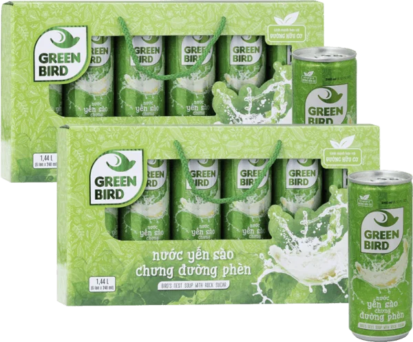 Combo 2 GREEN BIRD - NƯỚC YẾN SÀO CHƯNG ĐƯỜNG PHÈN LỐC 6