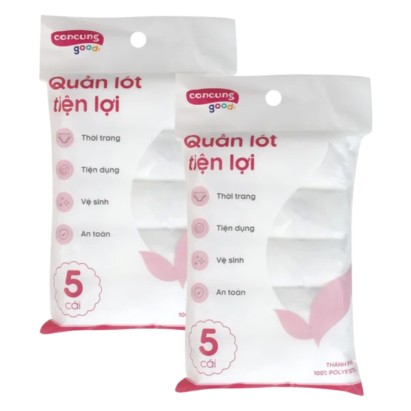 Combo 2 Quần lót tiện lợi Concung Good (PE, size XL, 5 cái/gói)