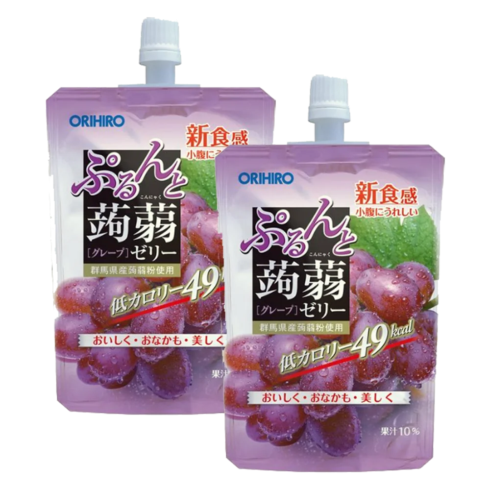 Combo 2 Thạch Orihiro vị nho tím dạng túi đứng 130g