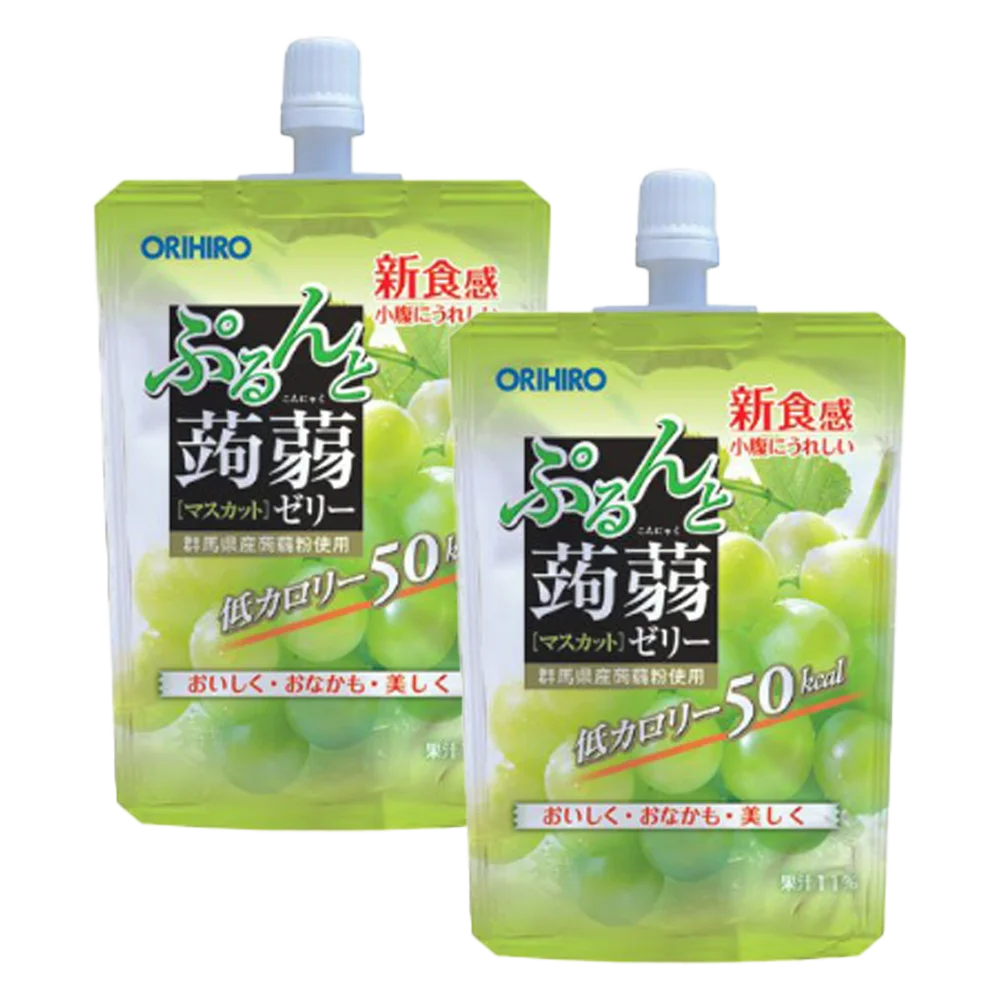 Combo 2 Thạch Orihiro vị nho xanh dạng túi đứng 130g
