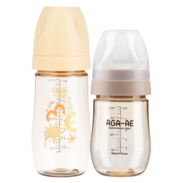 Combo 2 bình sữa PPSU Aga-ae: 180ml (Beige) và 270ml (nắng mai)