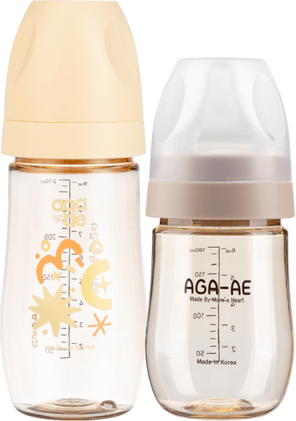 Combo 2 bình sữa PPSU Aga-ae: 180ml (Beige) và 270ml (nắng mai)