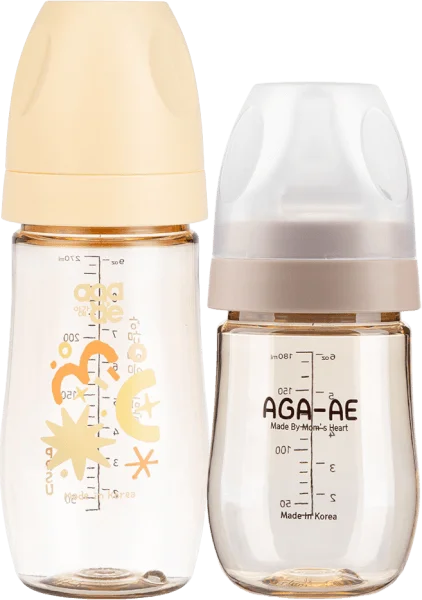 Combo 2 bình sữa PPSU Aga-ae: 180ml (Beige) và 270ml (nắng mai)